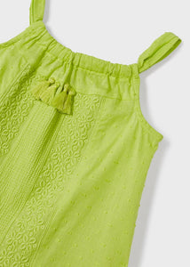 Mayoral Kid Girl Lime Embroidered Dress