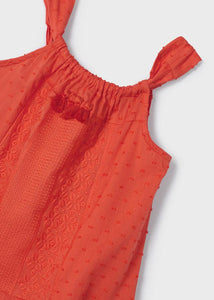 Mayoral Kid Girl Orange Embroidered Dress