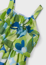 Afbeelding in Gallery-weergave laden, Mayoral Kid Girl Green Printed Ruffle Chiffon Dress
