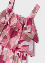Carregar imagem no visualizador da galeria, Vestido de chiffon estampado rosa com babados para menina Mayoral Kid
