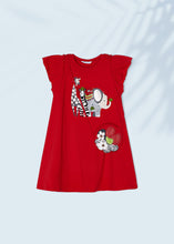 Carregar imagem no visualizador da galeria, Vestido estampado animal vermelho Mayoral Kid Girl com bolsa
