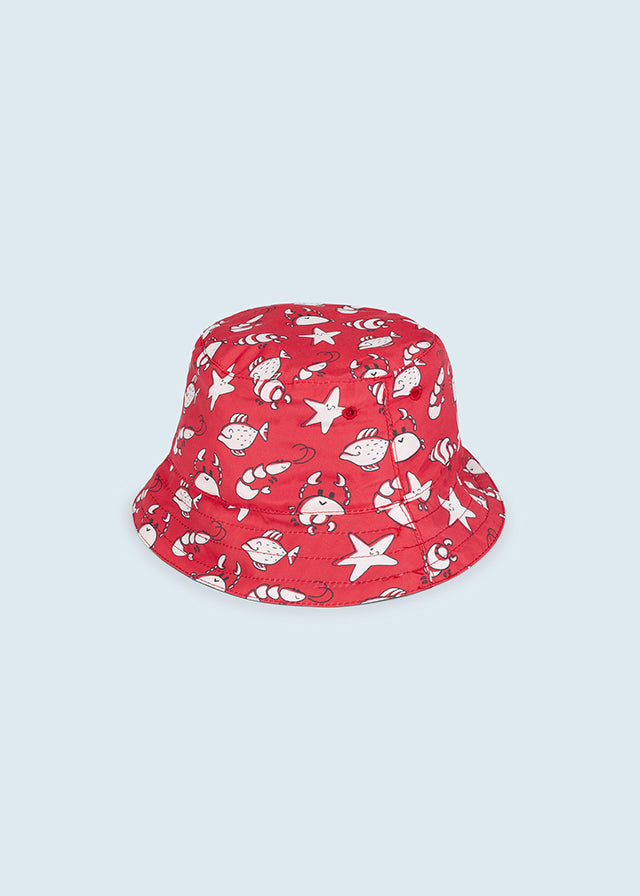 Chapéu de balde reversível de caranguejo vermelho para bebê menino Mayoral