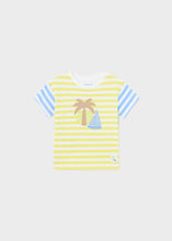 Load image into Gallery viewer, Mayoral Baby Boy Green Striped Palm Tee
