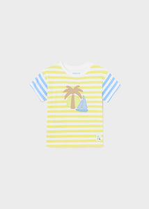 Mayoral Baby Boy Green Striped Palm Tee