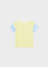 Load image into Gallery viewer, Mayoral Baby Boy Green Striped Palm Tee
