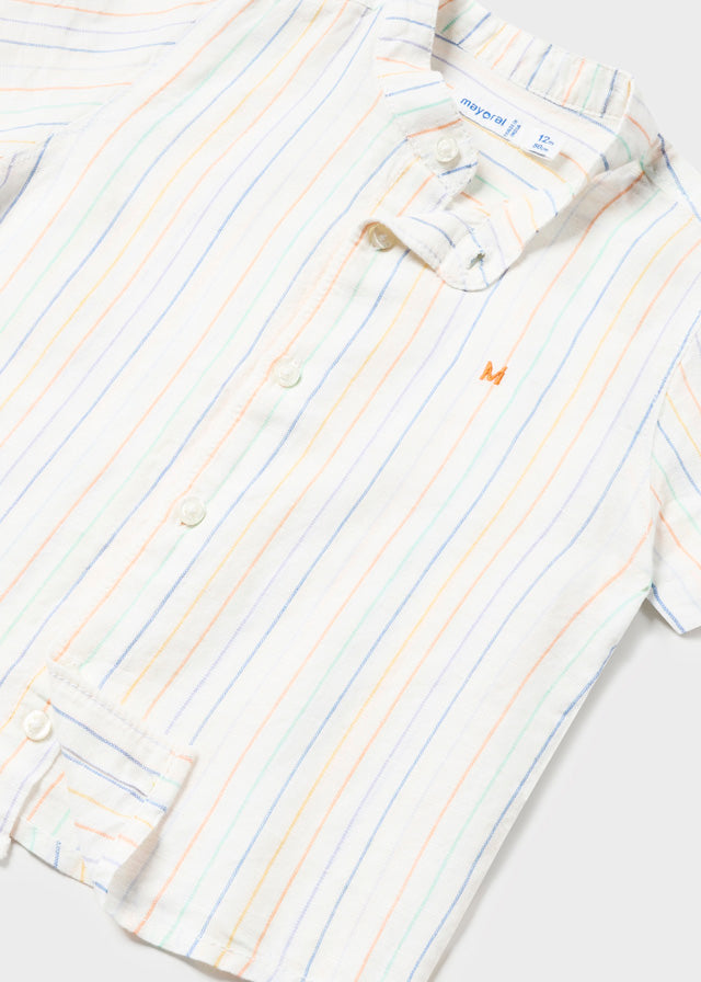 Mayoral Baby Boy White Striped Shirt