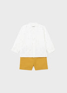 Mayoral 2pc Baby Boy White Sailboat Shirt and Shorts Set