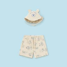 Cargar imagen en el visor de la galería, Mayoral Kid Boy 2pc Bear Swim Short and Bucket hat Set
