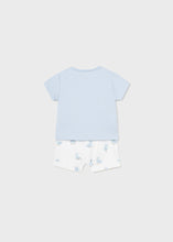 Cargar imagen en el visor de la galería, Mayoral Baby Boy 2pc Striped Blue Chick Tee and Blue Shorts Set
