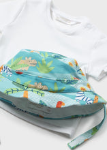 Cargar imagen en el visor de la galería, Mayoral 3pc Baby Boy Blue Safari Tee, Overall and Hat Set
