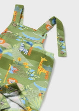 Cargar imagen en el visor de la galería, Mayoral 3pc Baby Boy Green Safari Tee, Overall and Hat Set
