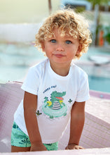 Cargar imagen en el visor de la galería, Mayoral Baby Boy Green Gator Print Tee &amp; Swim Short Set
