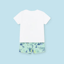 Cargar imagen en el visor de la galería, Mayoral Baby Boy Green Gator Print Tee &amp; Swim Short Set
