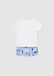 Mayoral Baby Boy Blue Gator Print Tee & Swim Shorts Set