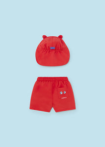 Mayoral Baby Boy 2pc Red Swim Shorts and Cap Set