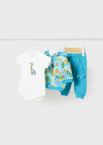 Mayoral 3pc Baby Boy Blue Safari Tracksuit Set