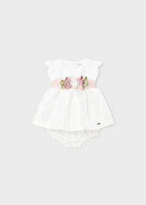 Mayoral Baby Girl White Satin Dress