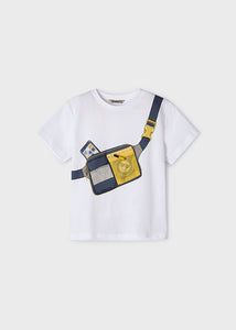 Mayoral Toddler Boy White Smile Bag Tee