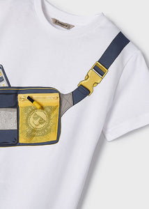 Mayoral Toddler Boy White Smile Bag Tee