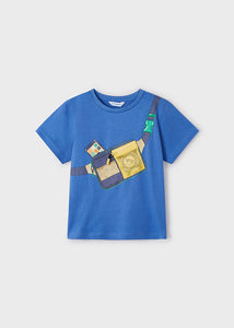 Mayoral Toddler Boy Blue Smile Bag Tee