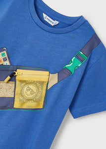 Mayoral Toddler Boy Blue Smile Bag Tee