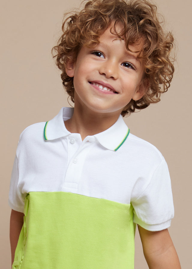 Mayoral Kid Boy Green and White Polo