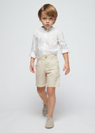 Mayoral 2pc Kid Boy Striped Dressy Shirt and Shorts Set