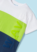 Load image into Gallery viewer, Mayoral 2pc Boy Green &amp; White Wave Tee and Navy Shorts Set
