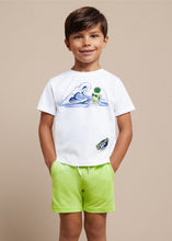 Carregar imagem no visualizador da galeria, Mayoral 2pc Boy White Pineapple Tee and Green Shorts Set
