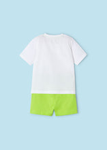 Carregar imagem no visualizador da galeria, Mayoral 2pc Boy White Pineapple Tee and Green Shorts Set
