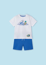 Load image into Gallery viewer, Mayoral 2pc Boy White Pineapple Tee and Blue Shorts Set
