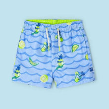 Cargar imagen en el visor de la galería, Mayoral Kid Boy Blue Pineapple Print Swim Shorts
