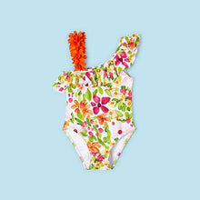 Load image into Gallery viewer, Mayoral Toddler Girl Orange Flower Swimsuit
