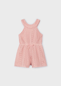 Mayoral Kid Girl Blush Guipure Romper