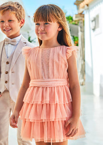 Mayoral Kid Girl Rose Pleated Tulle Dress