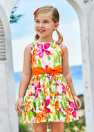 Mayoral Kid Girl Orange Floral Dress