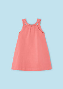 Mayoral Kid Girl Coral with White Embroidery Dress