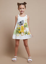 Load image into Gallery viewer, Mayoral Kid Girl White with Yellow Embroidery Dress
