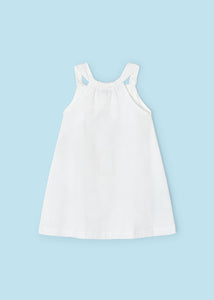 Mayoral Kid Girl White with Yellow Embroidery Dress