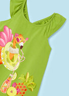 Mayoral Kid Girl Green Flamingo Dress