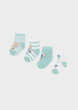 Cargar imagen en el visor de la galería, Mayoral 4pairs Baby Neutral Green Elephant Sock Set
