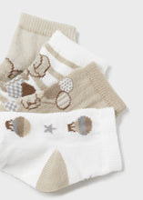 Cargar imagen en el visor de la galería, Mayoral 4pairs Baby Neutral Linen Elephant Sock Set
