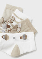 Mayoral 4pairs Baby Neutral Linen Elephant Sock Set