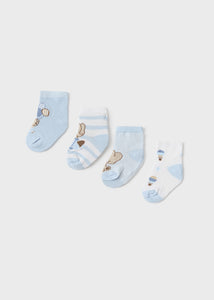 Mayoral 4pairs Baby Boy Sky Blue Elephant Sock Set