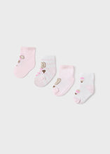 Afbeelding in Gallery-weergave laden, Mayoral 4pairs Baby Girl Pink Elephant Sock Set
