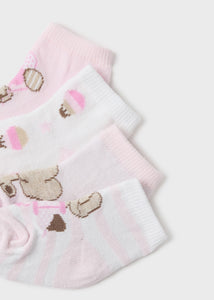 Mayoral 4pairs Baby Girl Pink Elephant Sock Set