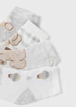 Cargar imagen en el visor de la galería, Mayoral 4pairs Baby Neutral Grey Elephant Sock Set
