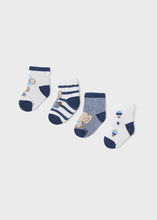 Load image into Gallery viewer, Mayoral 4pairs Baby Boy Navy Elephant Sock Set
