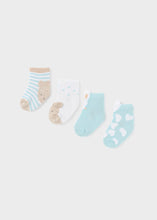 Load image into Gallery viewer, Mayoral 4pairs Baby Neutral Blue Bunny Sock Set
