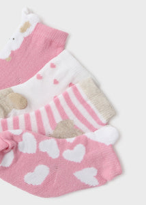 Mayoral 4pairs Baby Girl Pink Bunny Sock Set